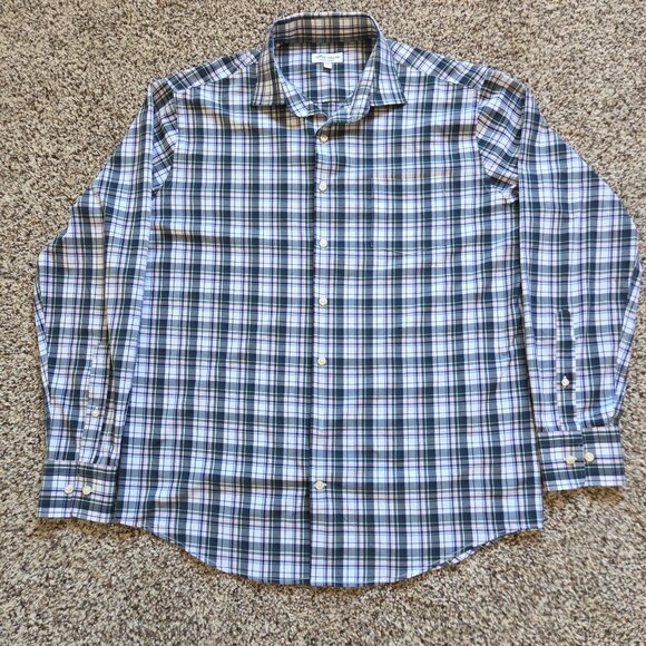 Peter Millar Other - Peter Millar Men’s Summer Comfort Button Down Blue Plaid Large Stretch‎ Preppy